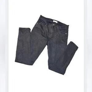 LOFT Slim Pockets Black Sparkle Skinny Jeans Women's Size 4‎ 27
